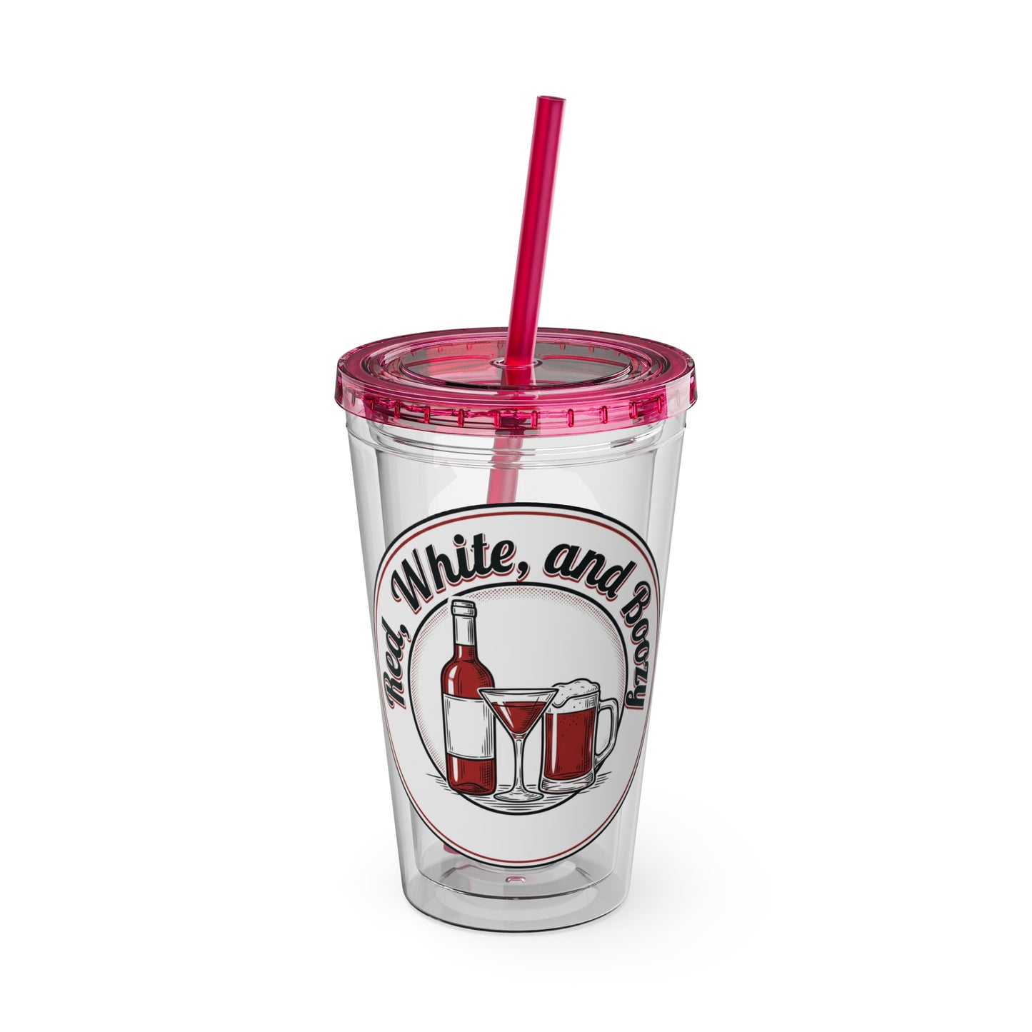 16oz Sunsplash Tumbler with Straw — Beach BBQ Graphic Travel Cup