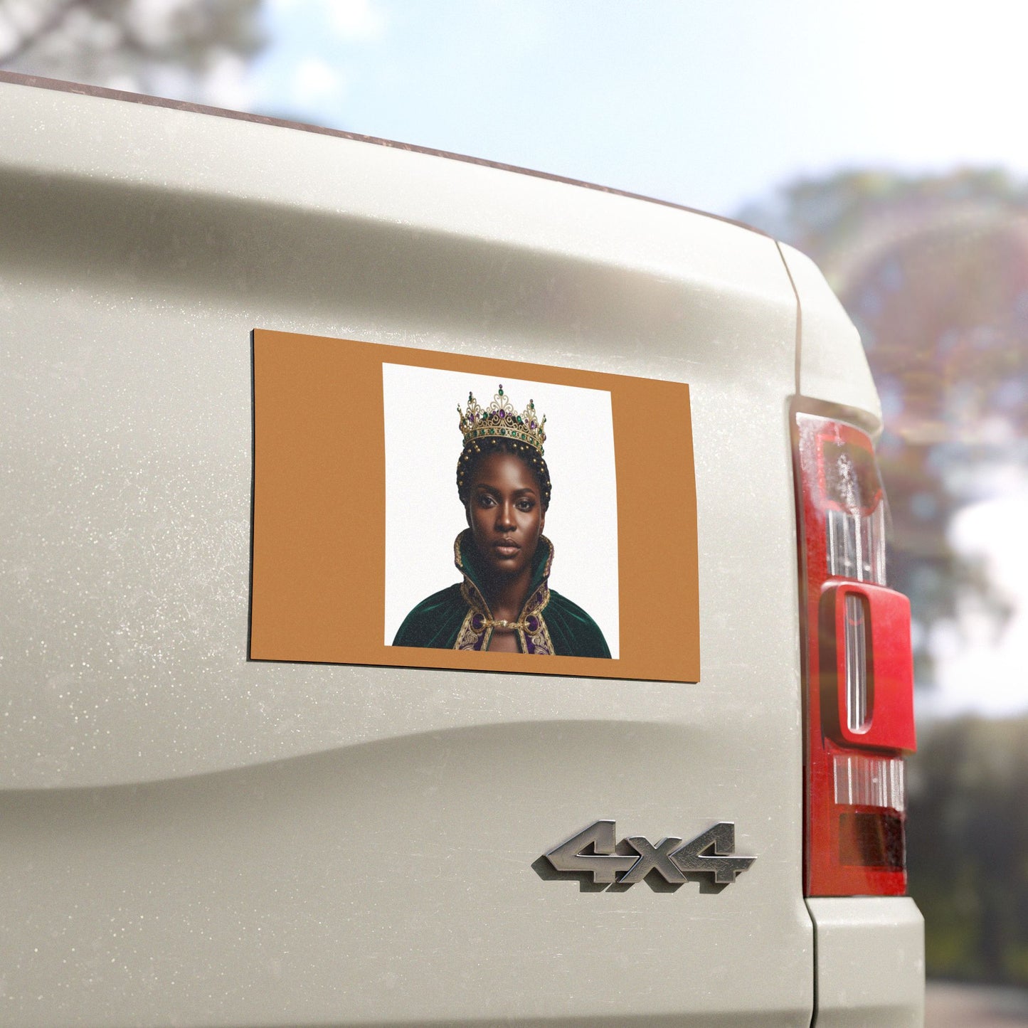 Regal Queen Portrait Car Magnet — Black History/Empowerment Vehicle Decal