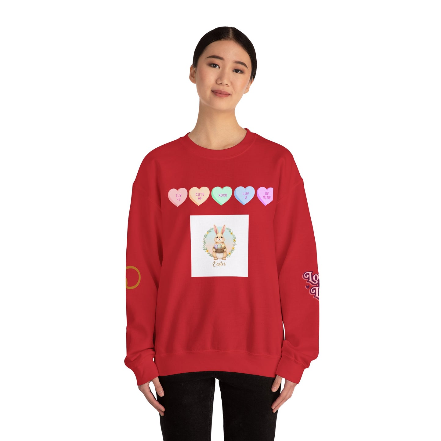 Easter Bunny & Candy Hearts Crewneck Sweatshirt