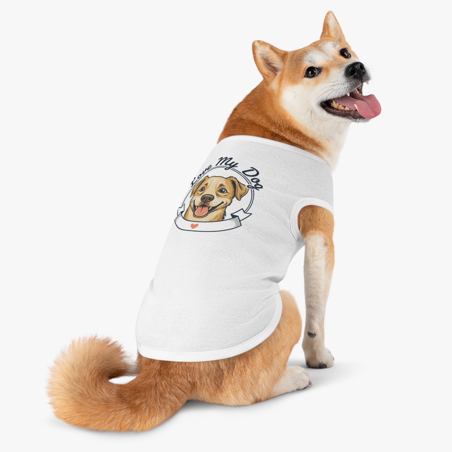 Dog Love Pet Tank Top - "Love My Dog" Cute Smiling Pup Graphic