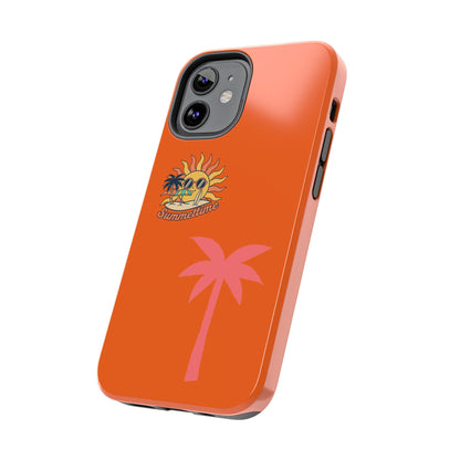 Summertime Palm Tough Phone Case — Retro Sun & Pink Palm Tropical Protective Cover