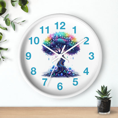 Colorful Tree Wall Clock — Rainbow Tree Home Decor Clock