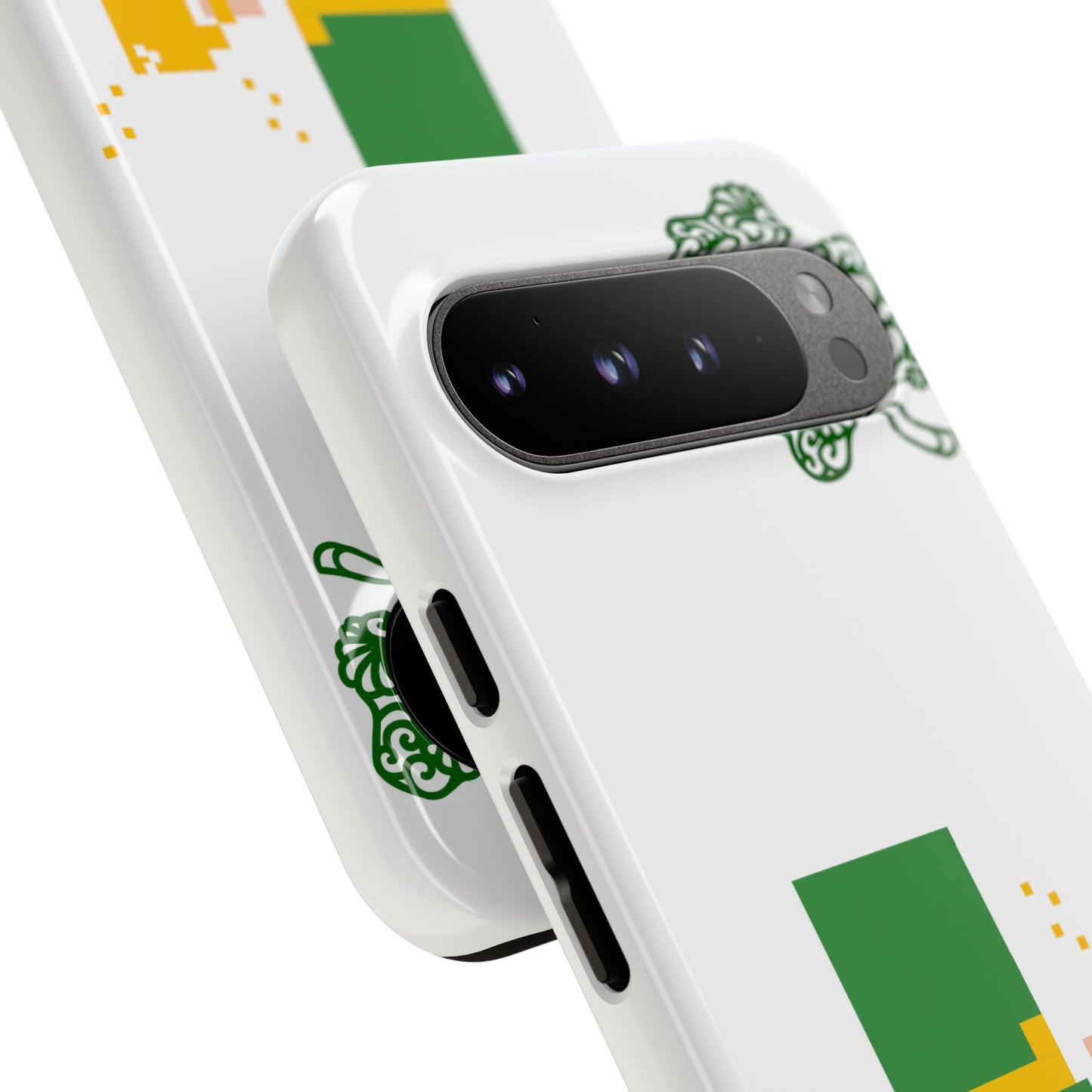 St. Patrick’s Pixel Leprechaun Phone Case — Cute Retro Gaming Clover Design