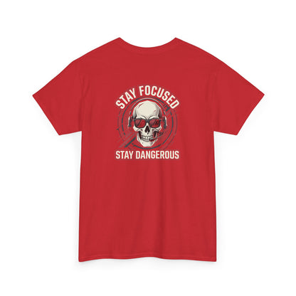 Unisex Heavy Cotton Tee DISCIPLINE OVER FEELINGS , STAY FOCUSED STAY DANGEROUS.