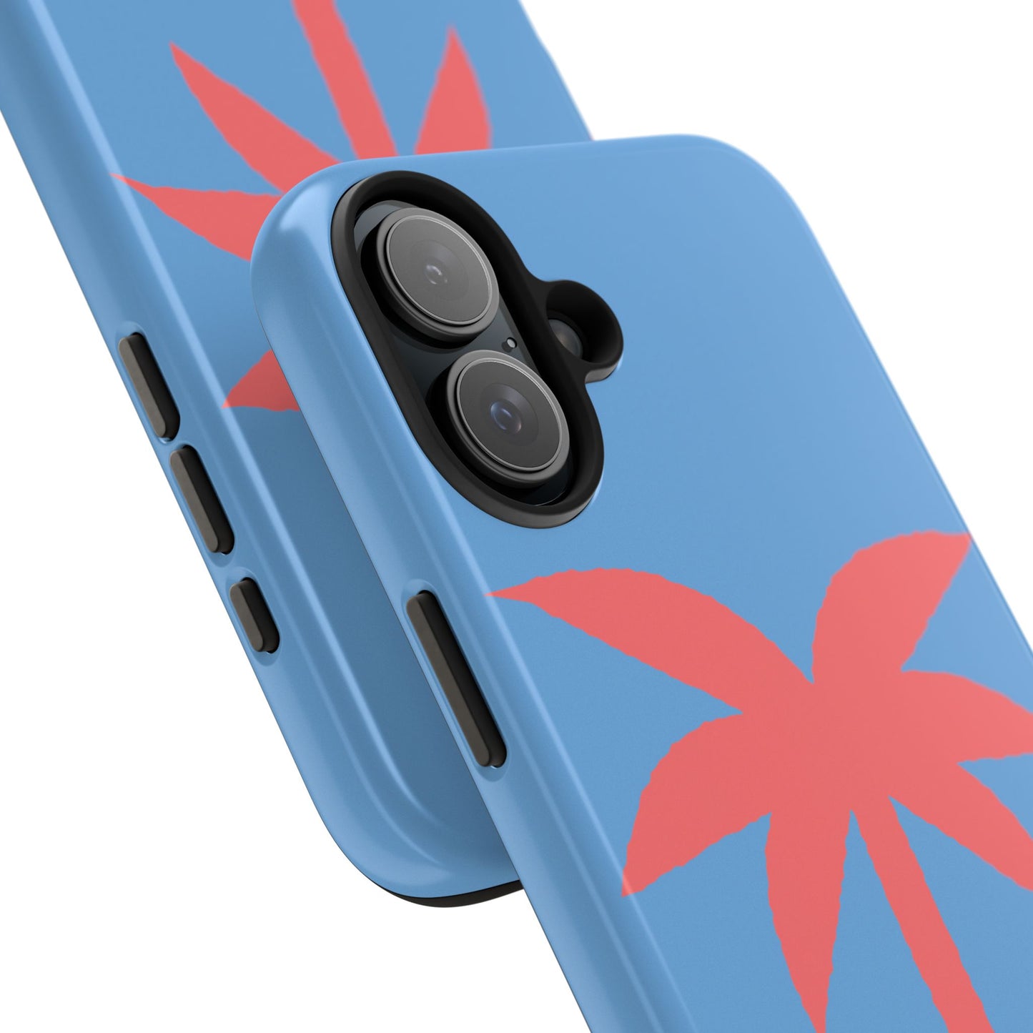 Tough Phone Case — Coral Palm on Sky Blue (Durable Protective Phone Cover)