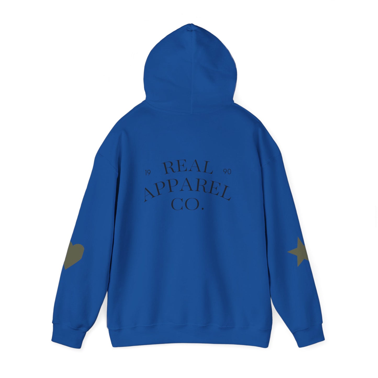 New Day Hoodie — "New Day" Graphic Pullover with Star & Heart Sleeve Accents