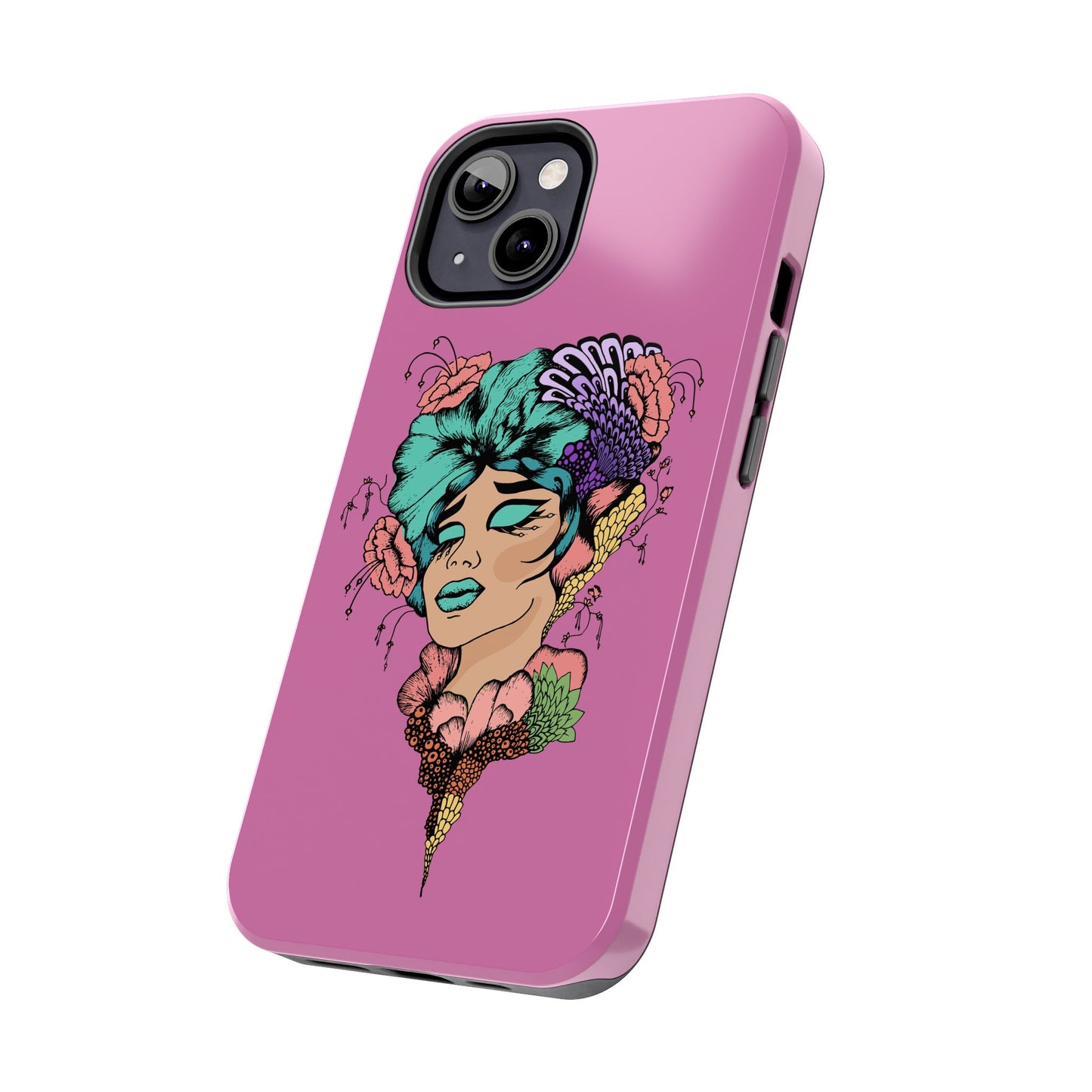 Tough Phone Case — Retro Floral Femme Illustration, Protective Art Phone Cover