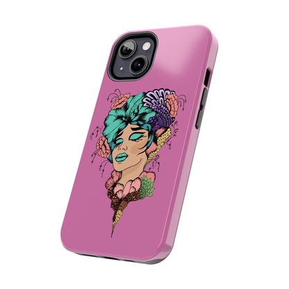 Tough Phone Case — Retro Floral Femme Illustration, Protective Art Phone Cover