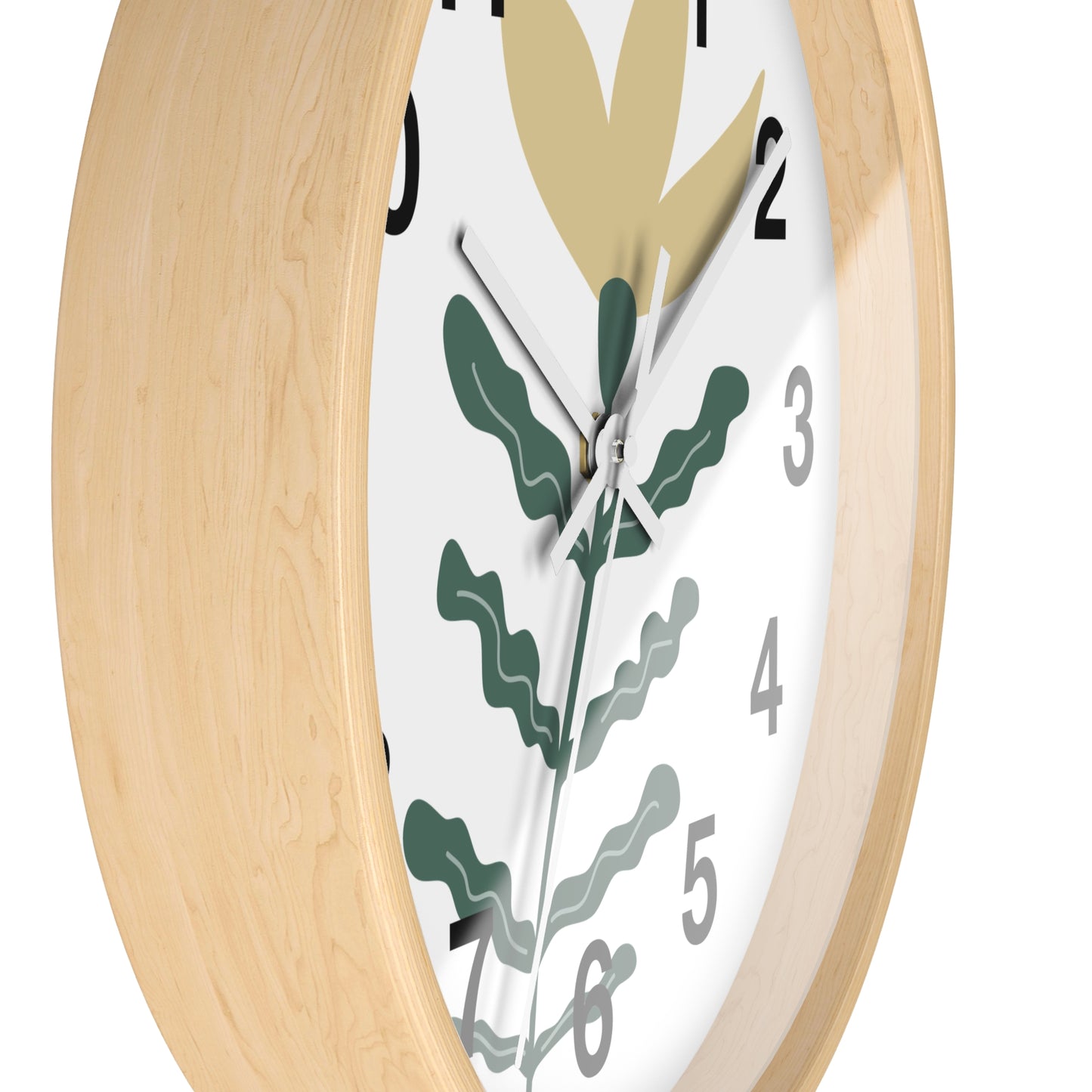 Botanical Wall Clock — Minimal Floral Timepiece
