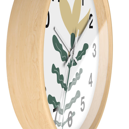 Botanical Wall Clock — Minimal Floral Timepiece
