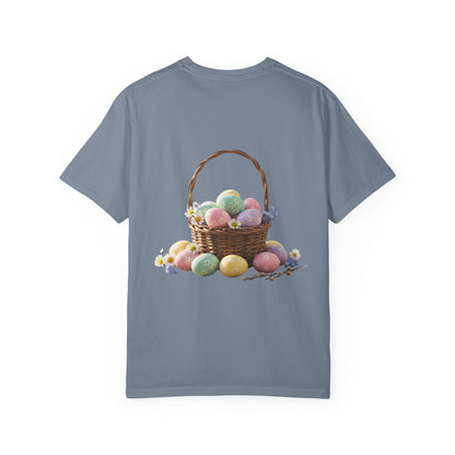 Easter Egg T-Shirt — Pastel Painted Egg & Basket Graphic