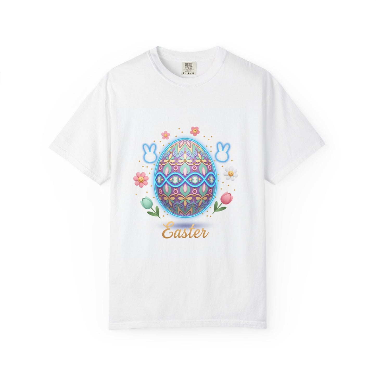 Easter Egg T-Shirt — Pastel Painted Egg & Basket Graphic
