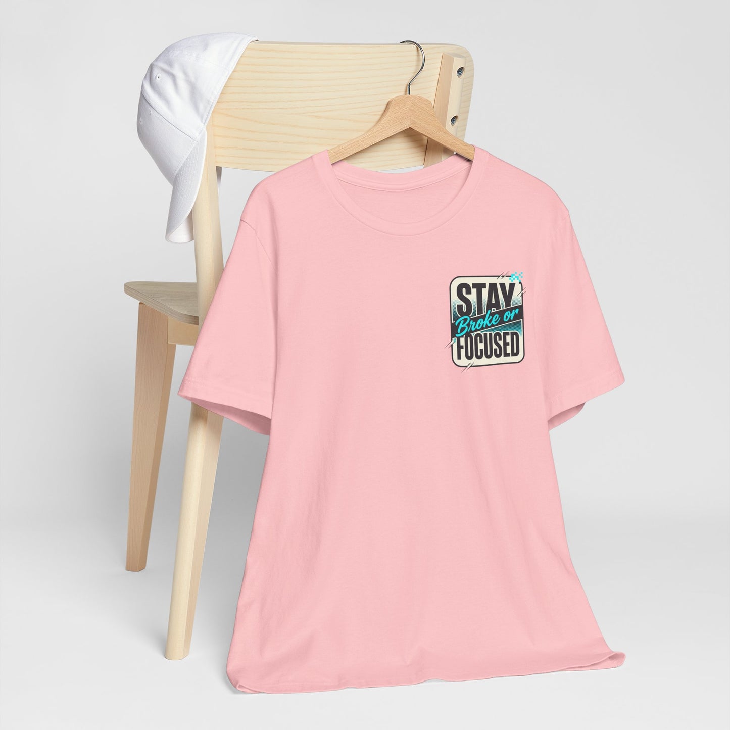 Stay Focused / Built Not Given Fitness T‑Shirt — “Stay Broke or Focused” Motivational Gym Tee