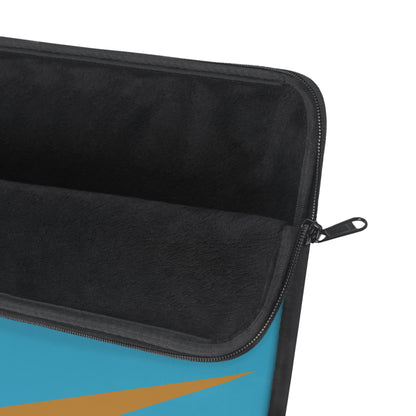 Retro Sunburst Laptop Sleeve — Mid-Century Blue & Gold Design