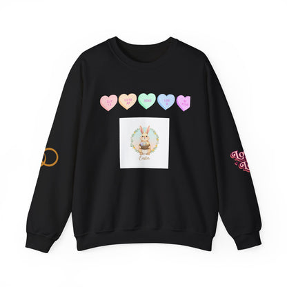 Easter Bunny & Candy Hearts Crewneck Sweatshirt