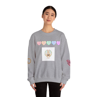 Easter Bunny & Candy Hearts Crewneck Sweatshirt