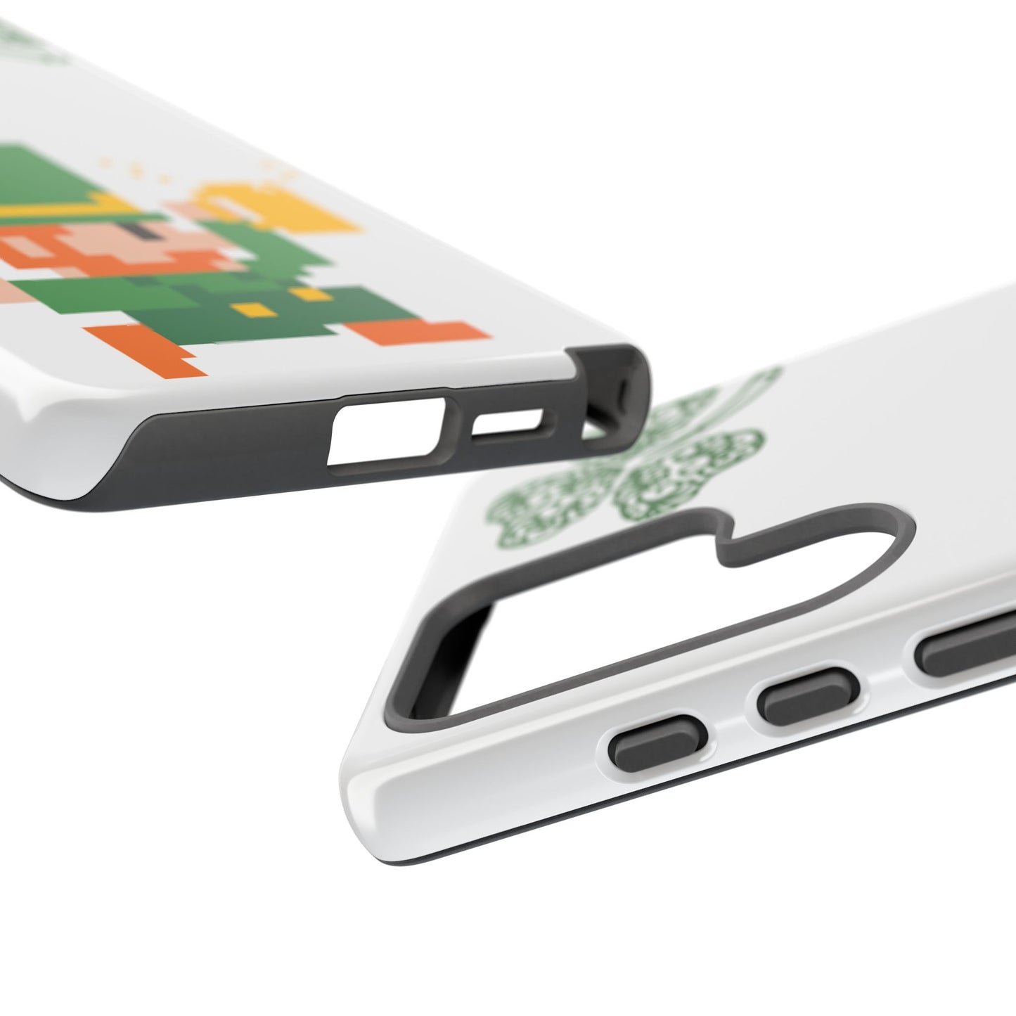 St. Patrick’s Pixel Leprechaun Phone Case — Cute Retro Gaming Clover Design