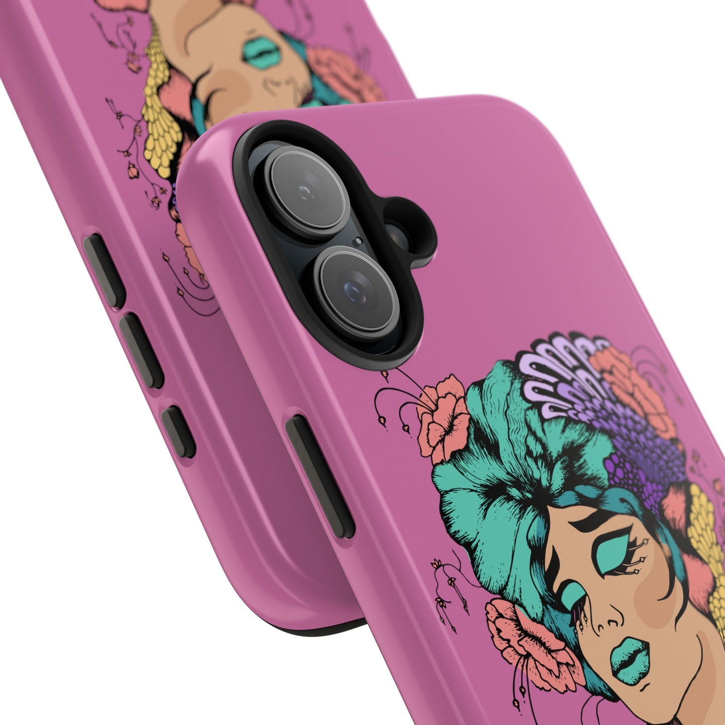 Tough Phone Case — Retro Floral Femme Illustration, Protective Art Phone Cover