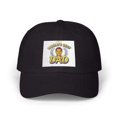 Dad Lion Patch Cap — Classic Embroidered “World's Best Dad” Baseball Hat