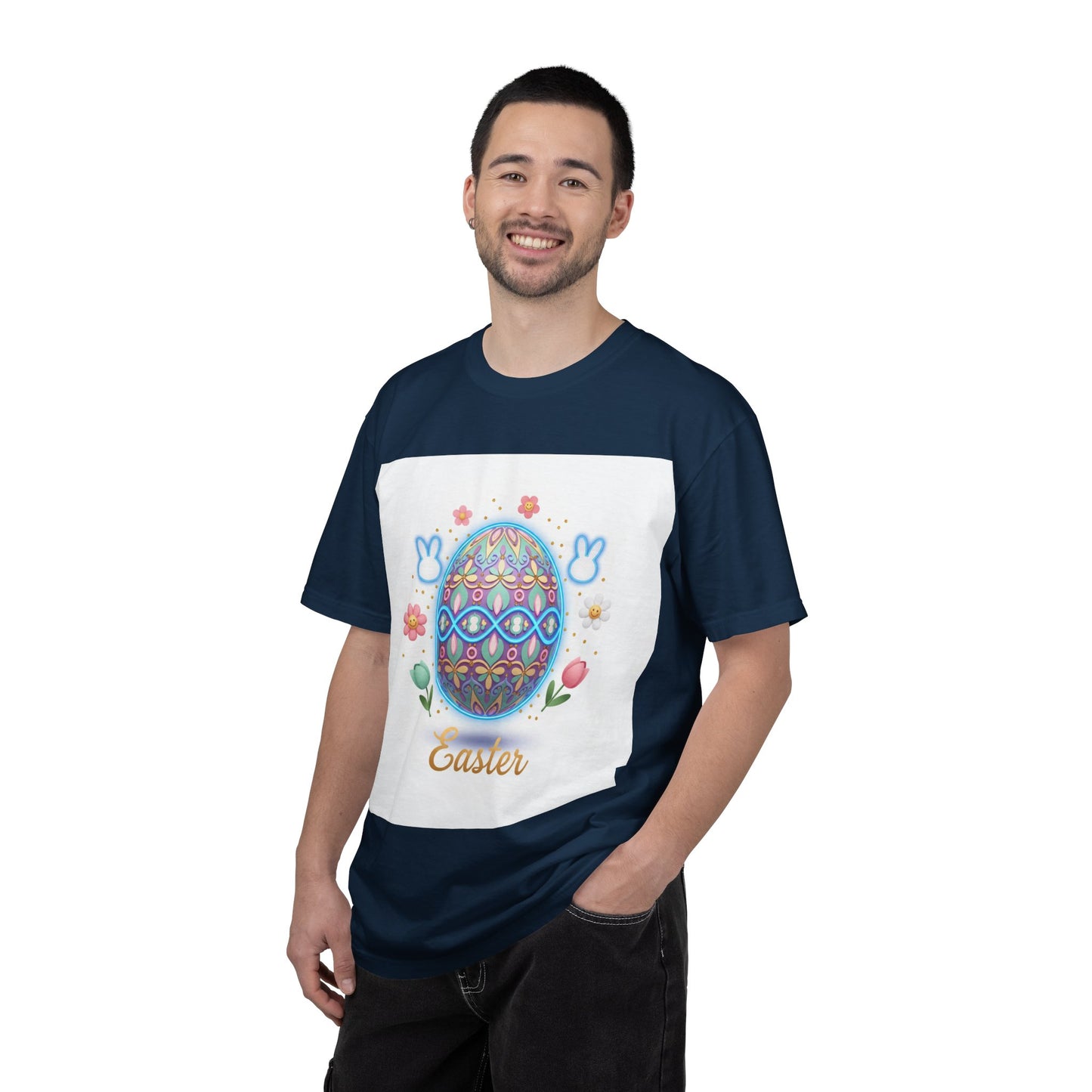Easter Egg T-Shirt — Pastel Painted Egg & Basket Graphic