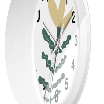 Botanical Wall Clock — Minimal Floral Timepiece