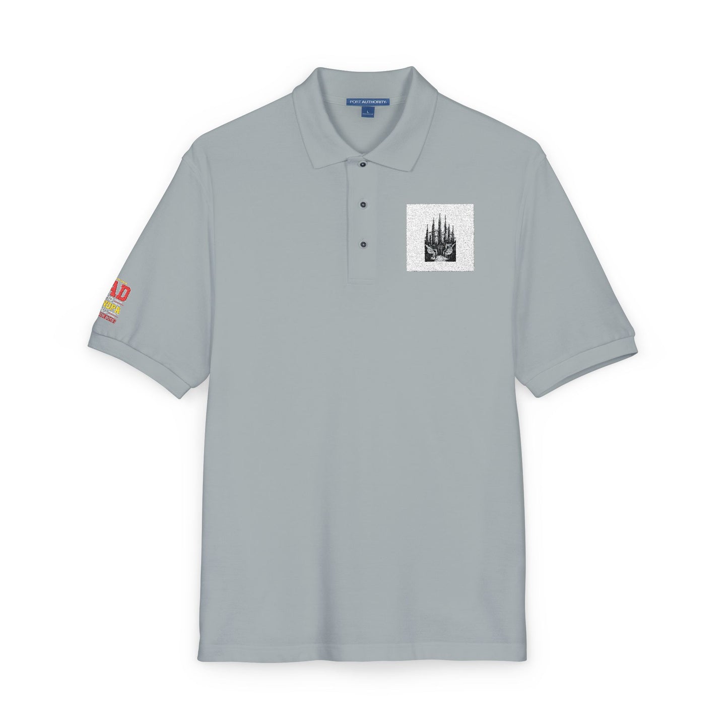 Embroidered Forest Camp Polo — Nature Graphic Chest & Sleeve Patch