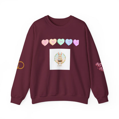Easter Bunny & Candy Hearts Crewneck Sweatshirt