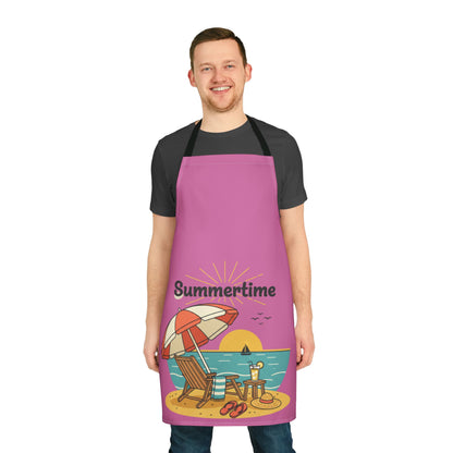 Summertime Beach Scene Apron — Colorful Summer Cooking & BBQ Gift