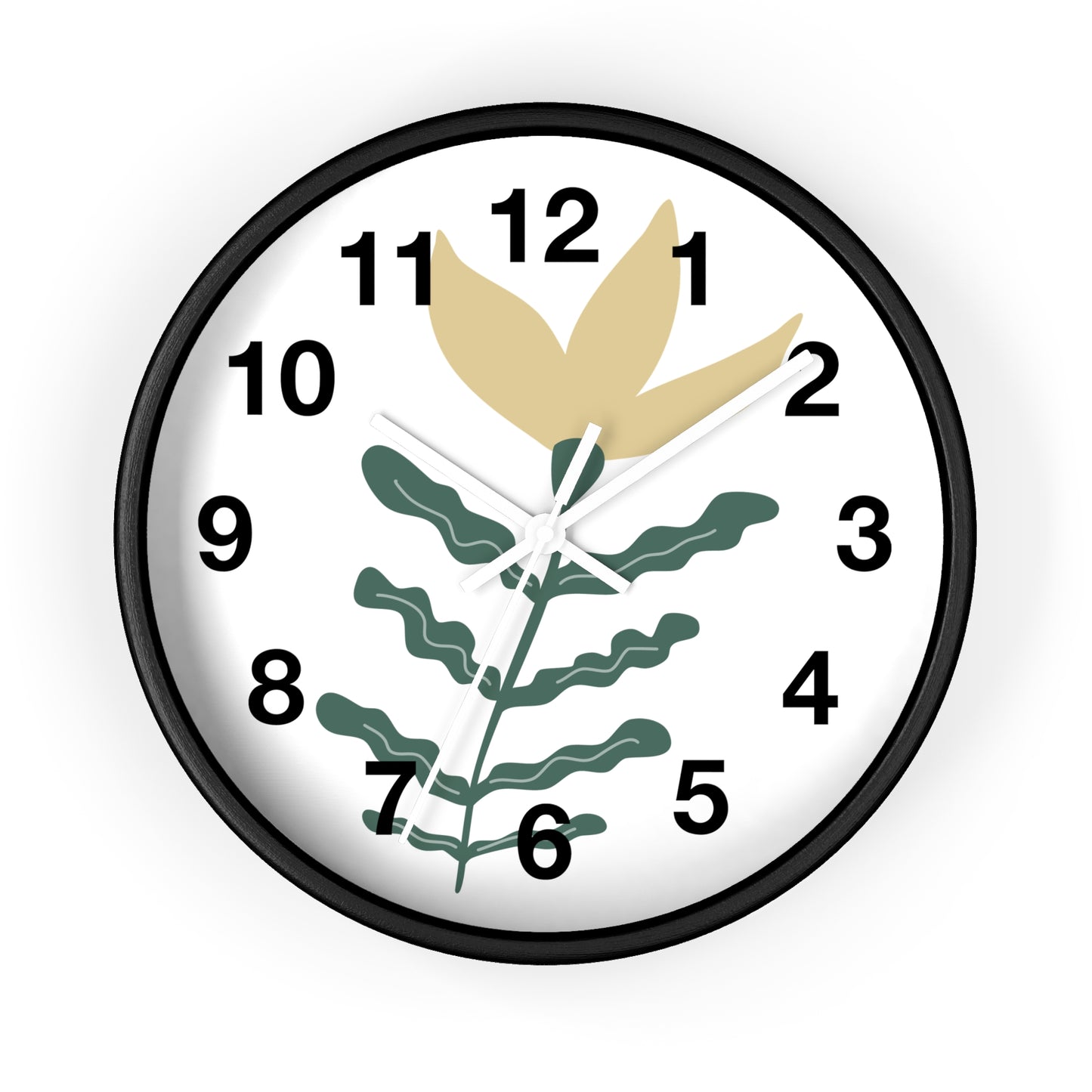 Botanical Wall Clock — Minimal Floral Timepiece