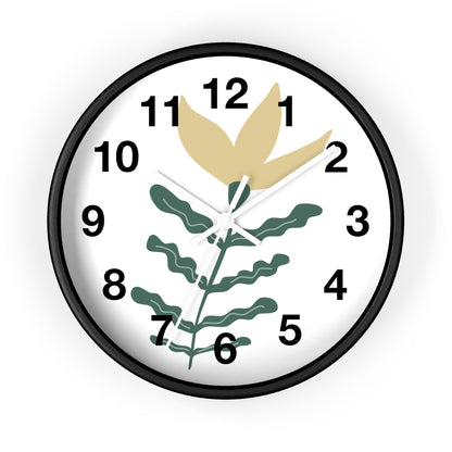 Botanical Wall Clock — Minimal Floral Timepiece