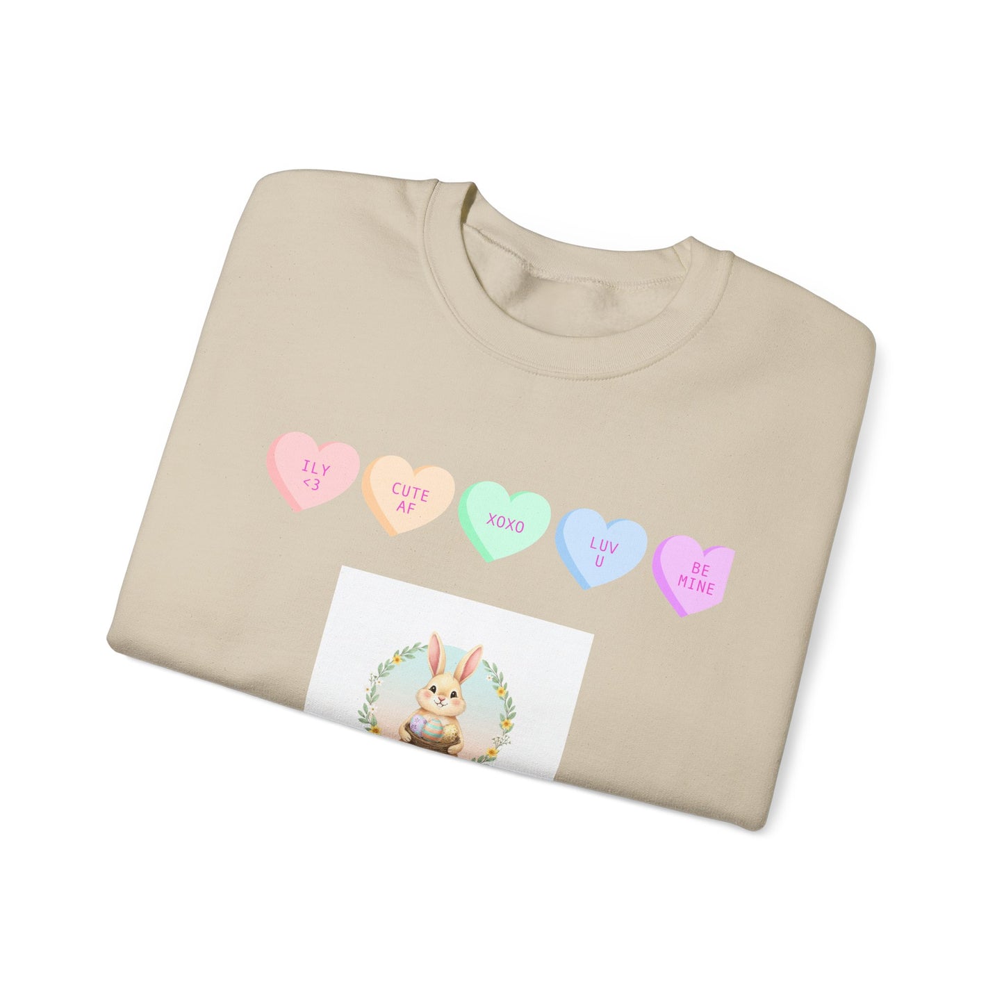 Easter Bunny & Candy Hearts Crewneck Sweatshirt