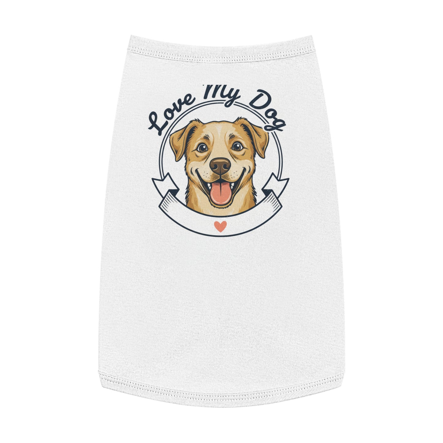 Dog Love Pet Tank Top - "Love My Dog" Cute Smiling Pup Graphic
