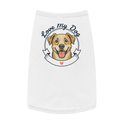 Dog Love Pet Tank Top - "Love My Dog" Cute Smiling Pup Graphic