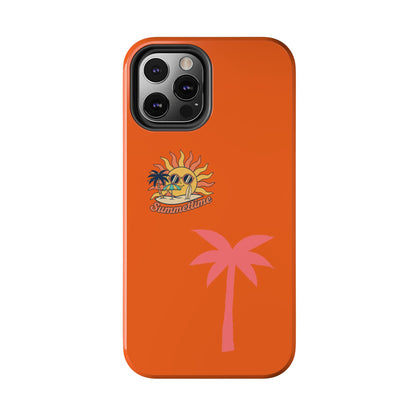 Summertime Palm Tough Phone Case — Retro Sun & Pink Palm Tropical Protective Cover