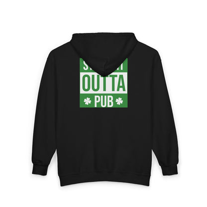 Cheers! Beer Zip Hoodie — ‘Straight Outta Pub’ St. Patrick’s Day Sweatshirt