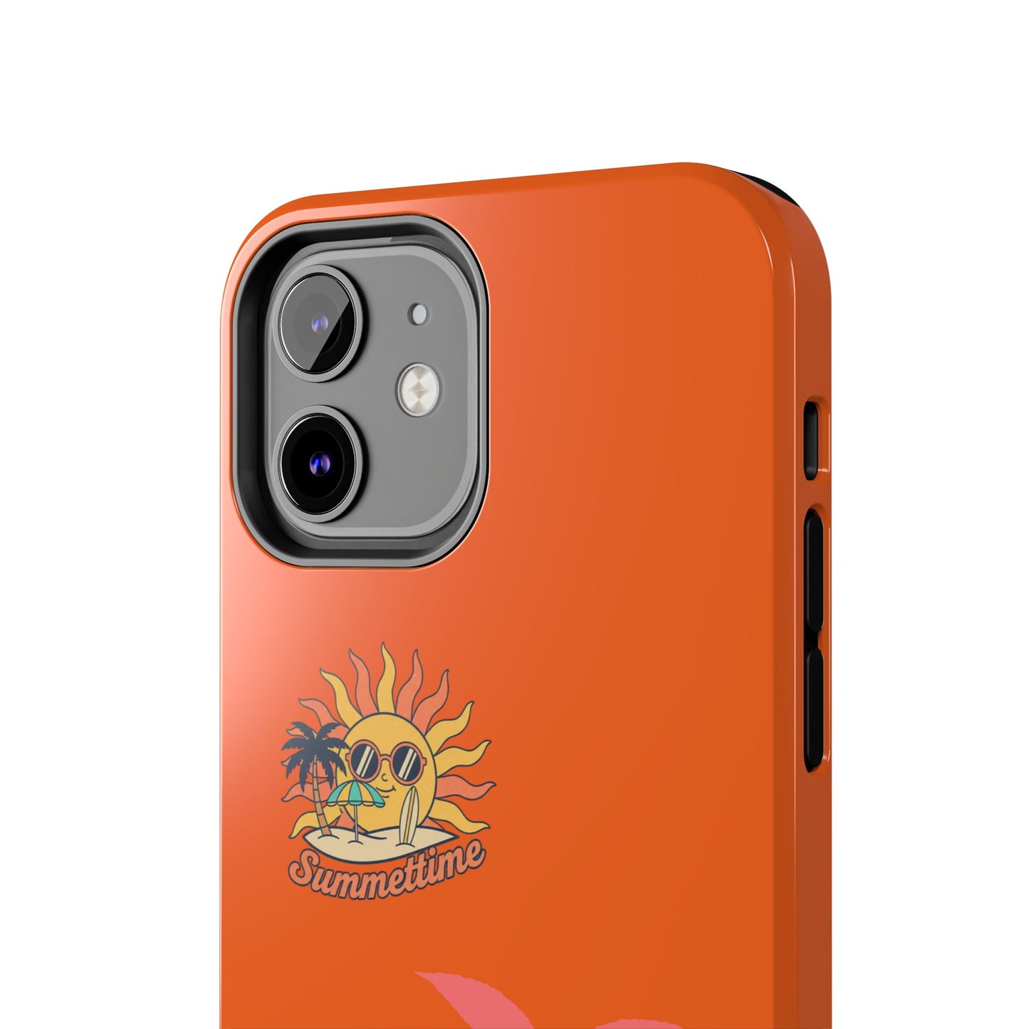 Summertime Palm Tough Phone Case — Retro Sun & Pink Palm Tropical Protective Cover