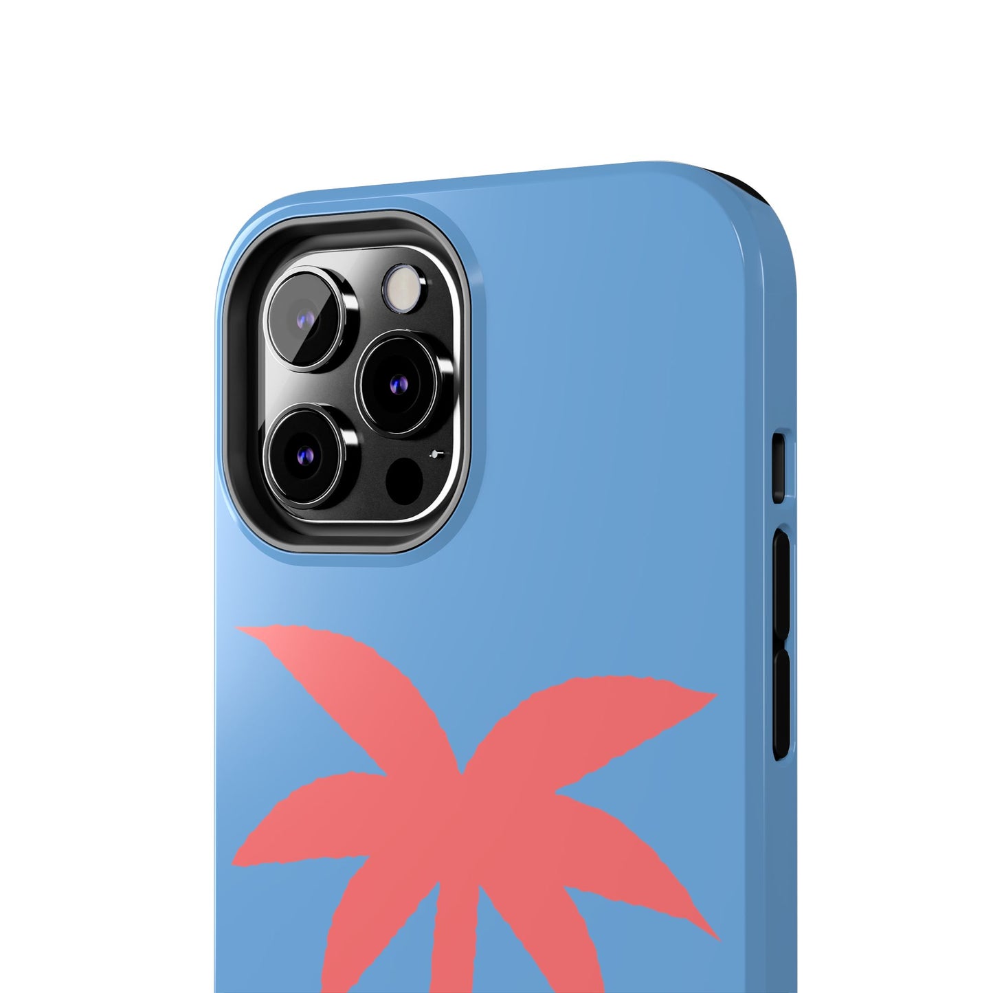 Tough Phone Case — Coral Palm on Sky Blue (Durable Protective Phone Cover)