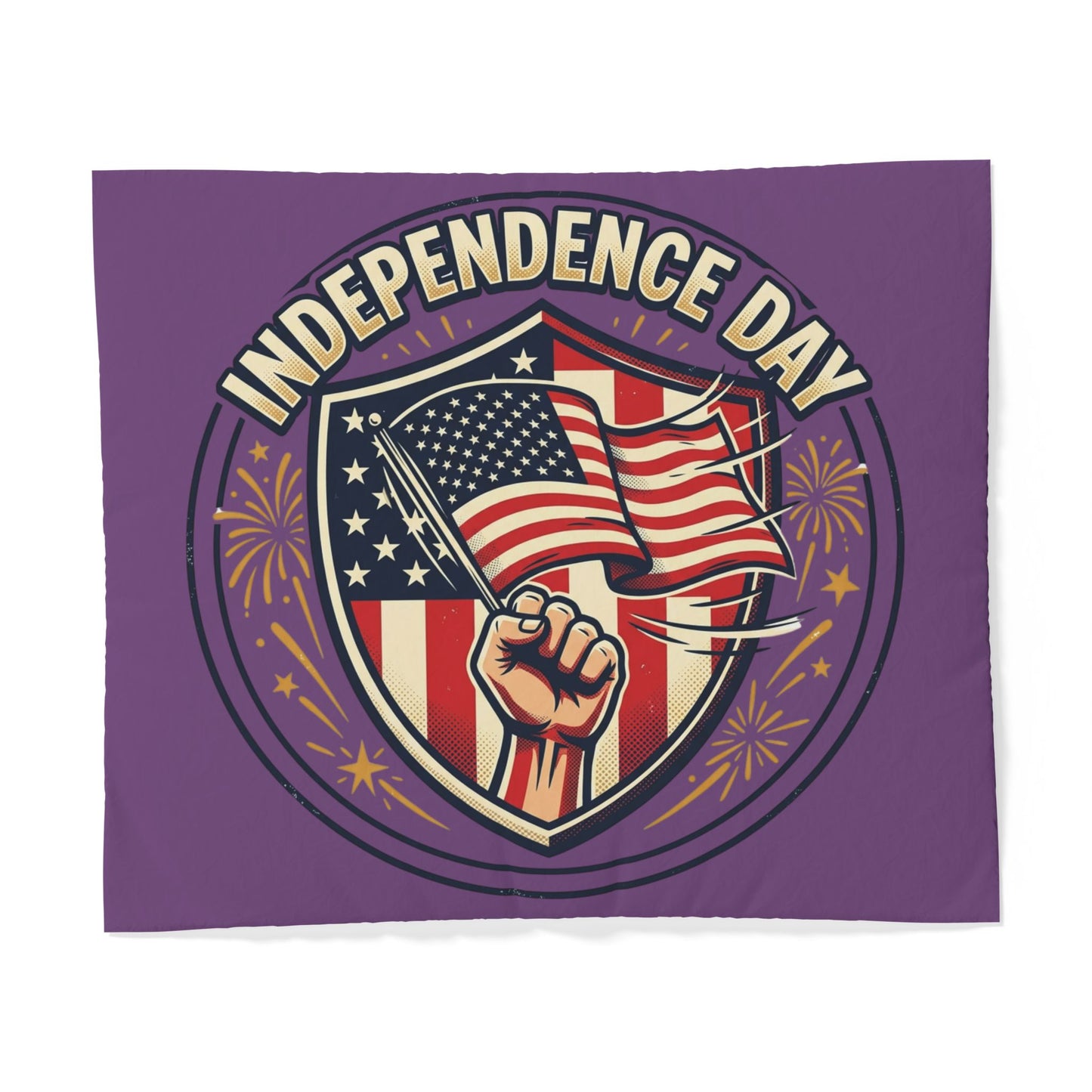 Independence Day Cotton Duvet Cover — Patriotic American Flag Design