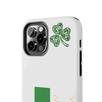 St. Patrick's Pixel Leprechaun Tough Phone Case — Shamrock & Beer Mug