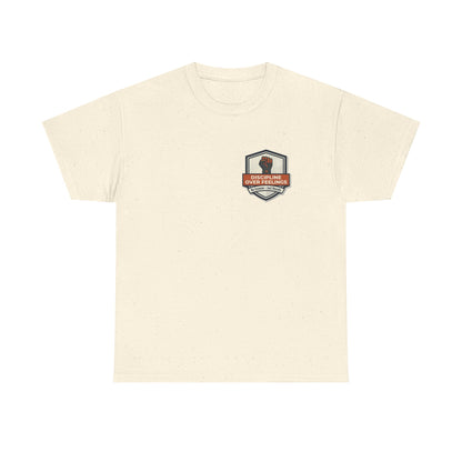 Unisex Heavy Cotton Tee DISCIPLINE OVER FEELINGS , STAY FOCUSED STAY DANGEROUS.