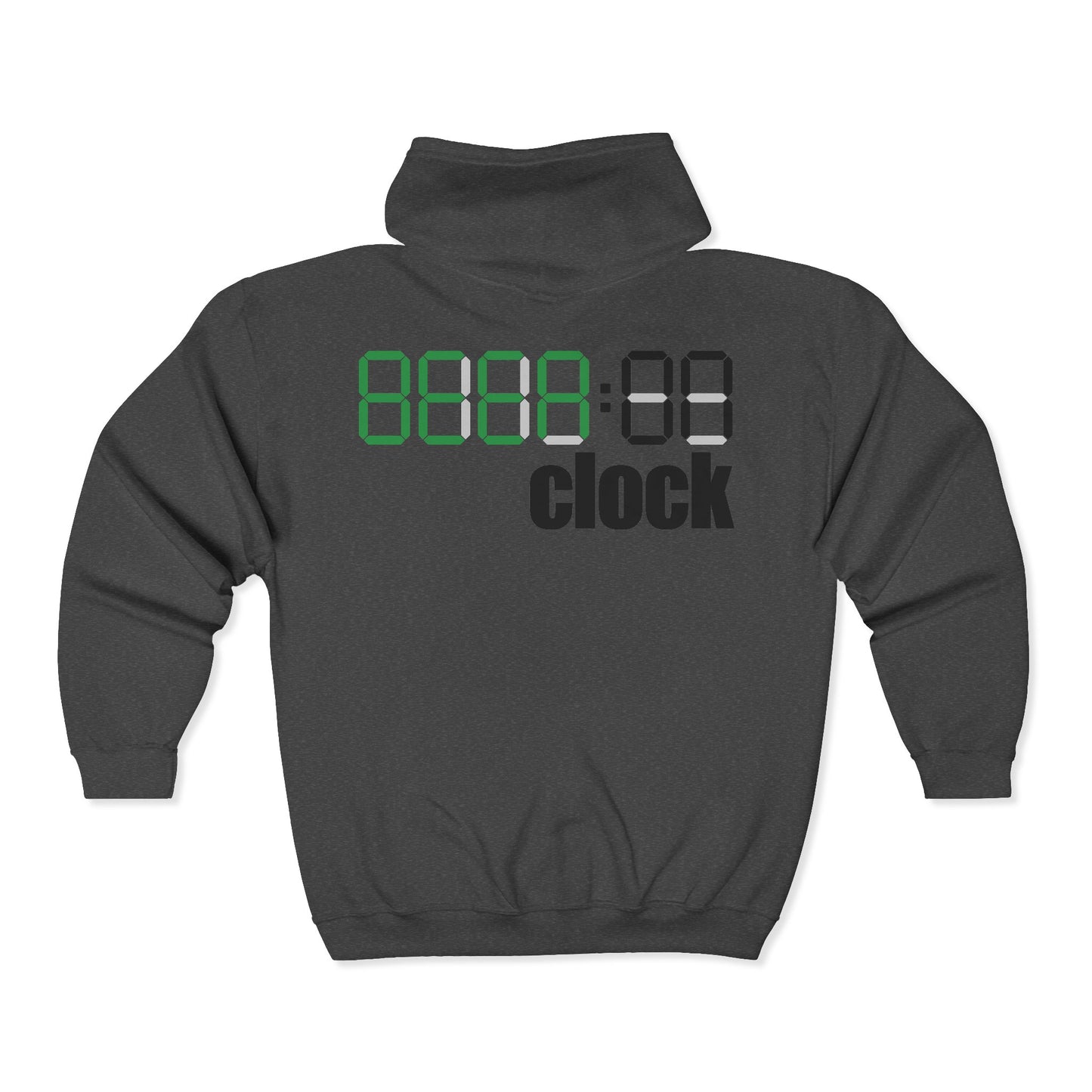 Zip Hoodie with Bottle & Digital Timer Design — Vintage Liqueur Bottle Graphic