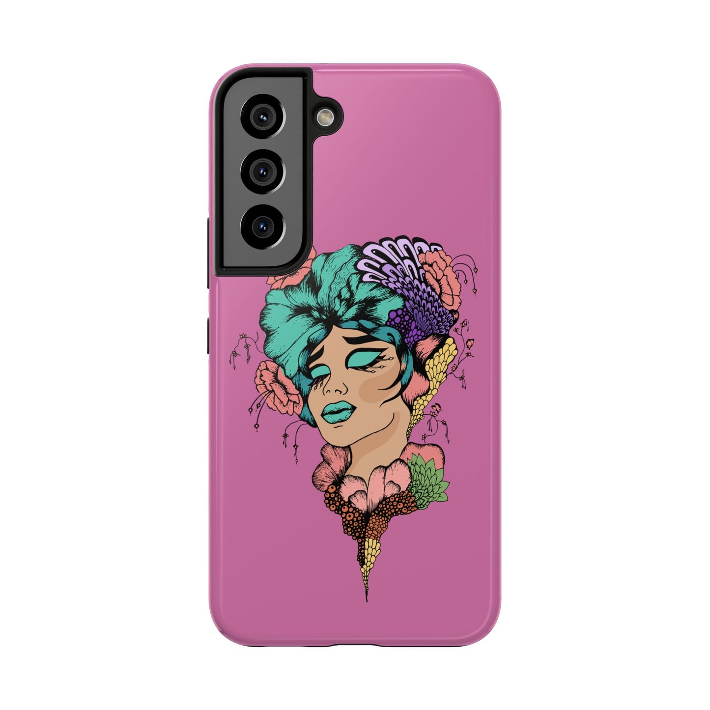 Tough Phone Case — Retro Floral Femme Illustration, Protective Art Phone Cover