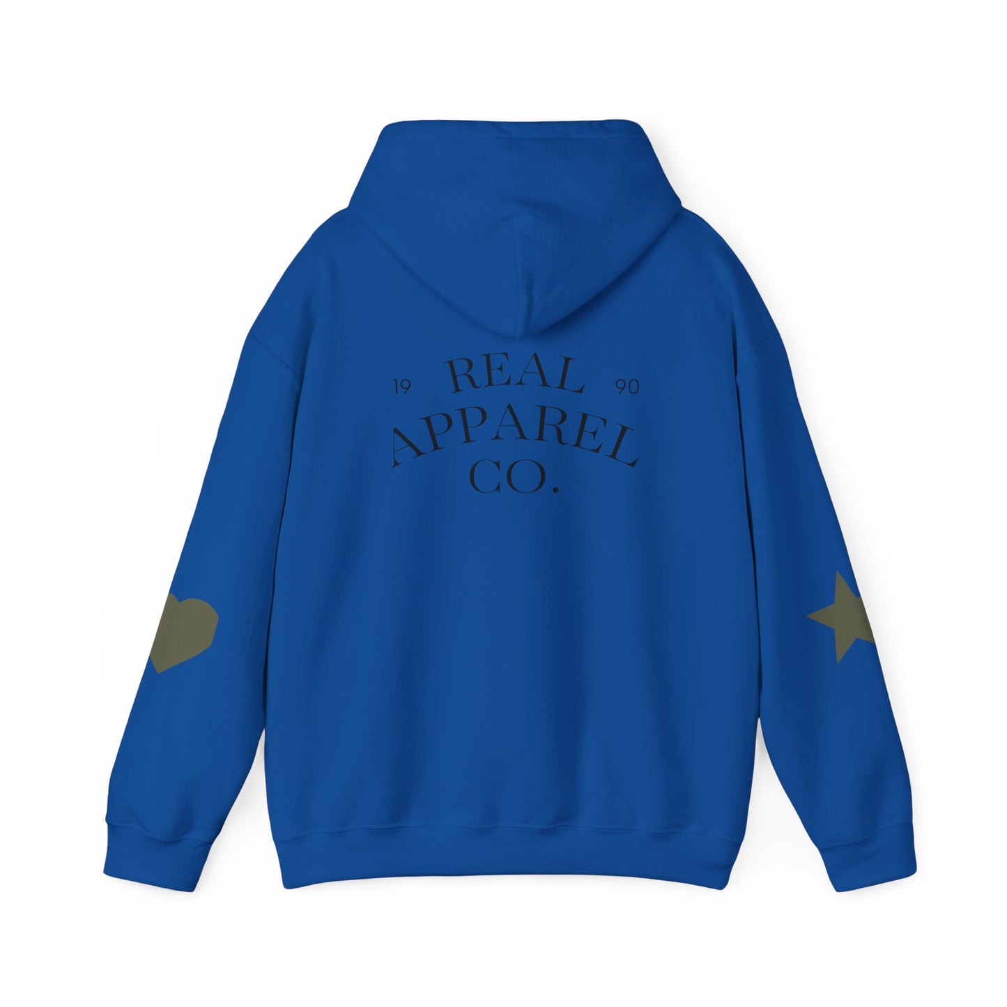 New Day Hoodie — "New Day" Graphic Pullover with Star & Heart Sleeve Accents