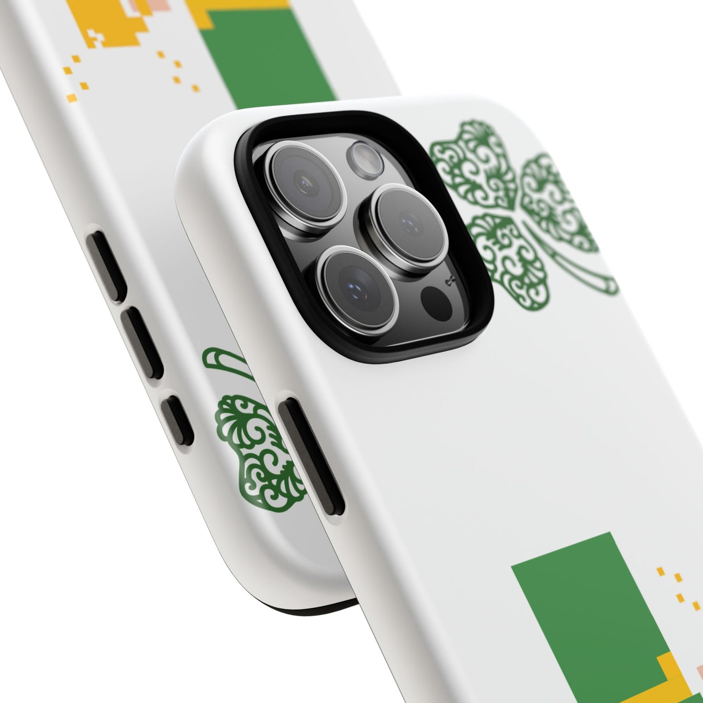 St. Patrick’s Pixel Leprechaun Phone Case — Cute Retro Gaming Clover Design