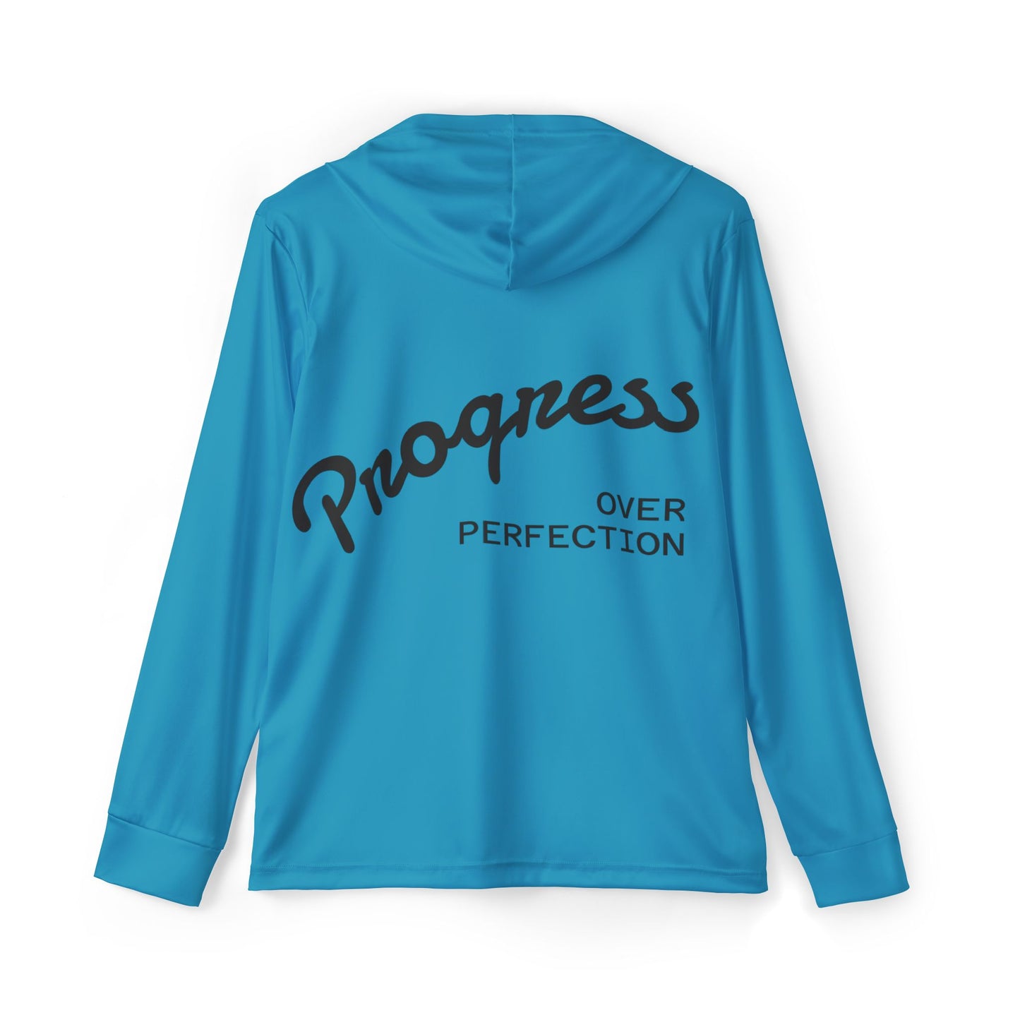 Men's Athletic Hoodie — "Hustle More, Less Coffee" Front + "Progress Over Perfection" Back