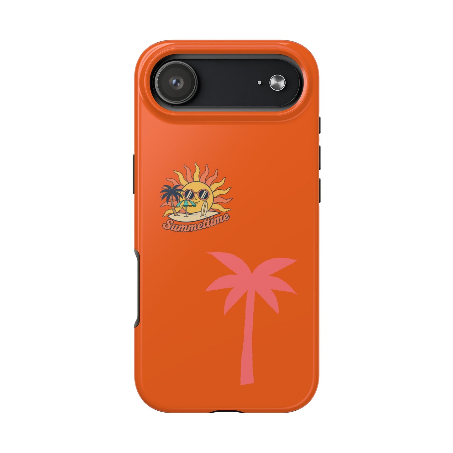 Summertime Palm Tough Phone Case — Retro Sun & Pink Palm Tropical Protective Cover