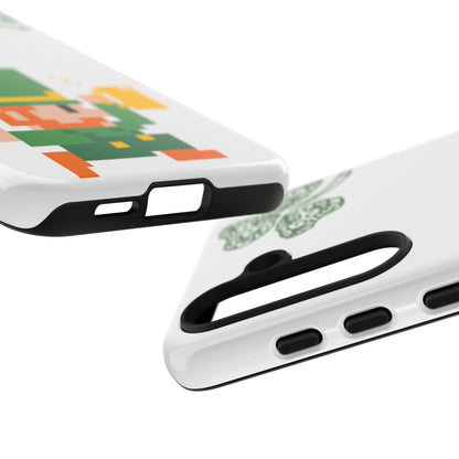 St. Patrick’s Pixel Leprechaun Phone Case — Cute Retro Gaming Clover Design
