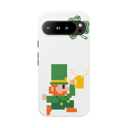 St. Patrick’s Pixel Leprechaun Phone Case — Cute Retro Gaming Clover Design