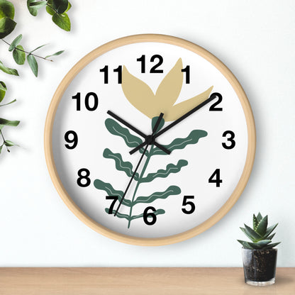 Botanical Wall Clock — Minimal Floral Timepiece