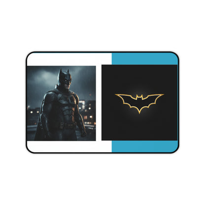 Batman Desk Mat — Dark Knight Gaming & Office Mouse Pad with Gold Bat Emblem
